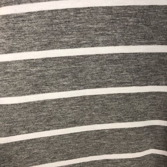 Nymphe Grey White Striped Open Front Cascade Cardigan Sweater Cover Up Medium - Picture 6 of 7